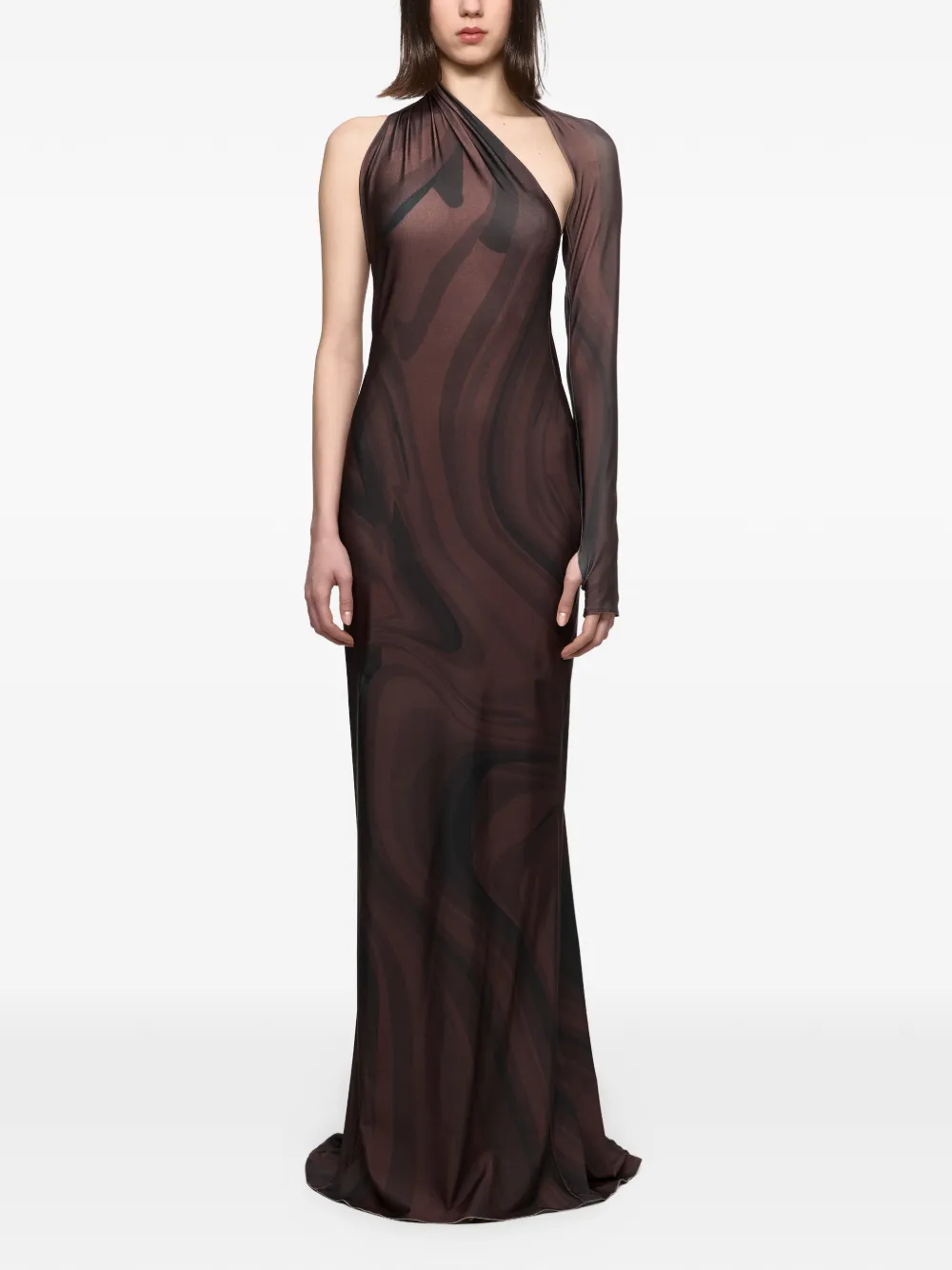 Atu Body Couture one-shoulder cutout maxi dress - Braun