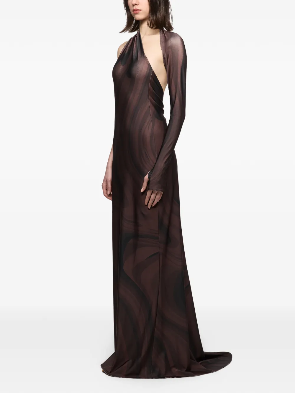 Atu Body Couture Asymmetrische maxi-jurk Bruin