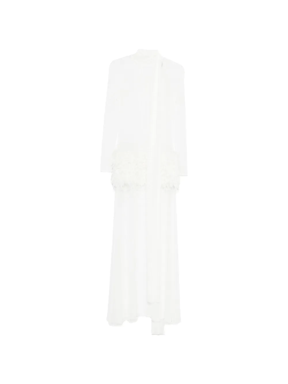 Atu Body Couture feather high-neck maxi dress - Weiß