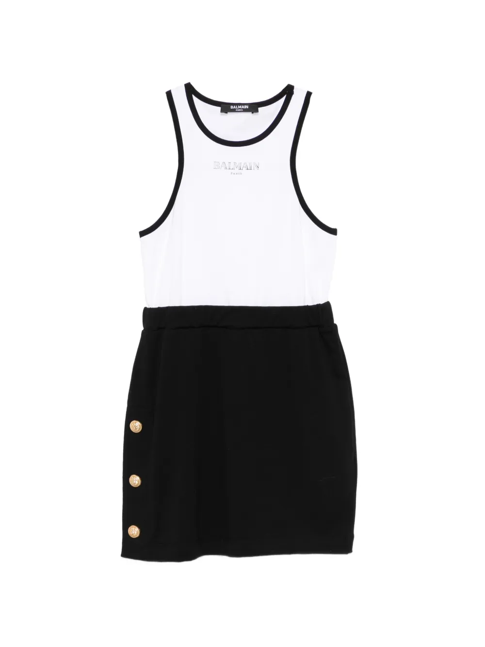 Balmain Kids button-embellished dress - Bianco