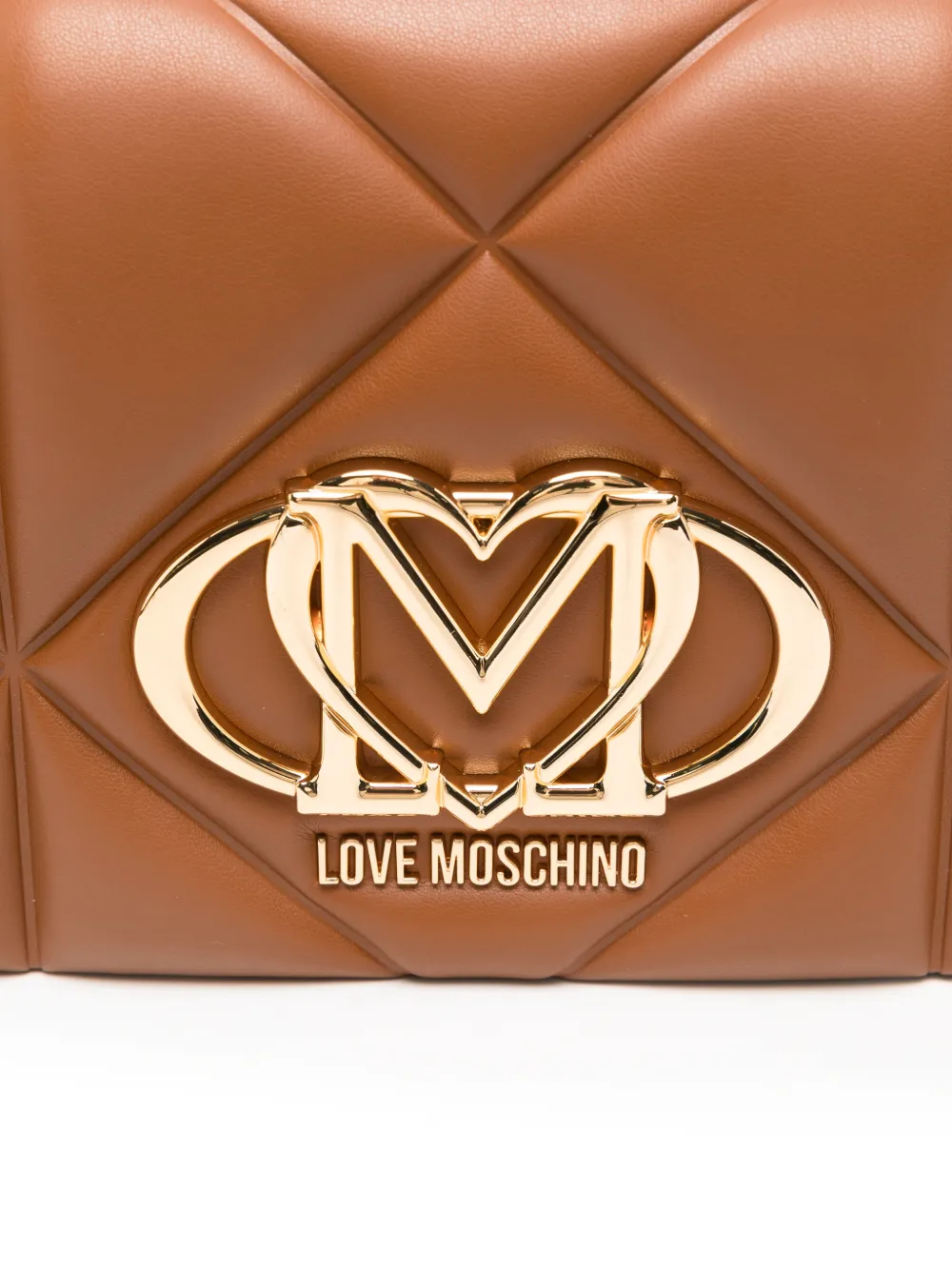 Love Moschino Gewatteerde crossbodytas met logo Bruin