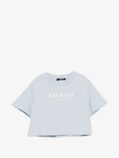 Balmain Kids playera con logo estampado