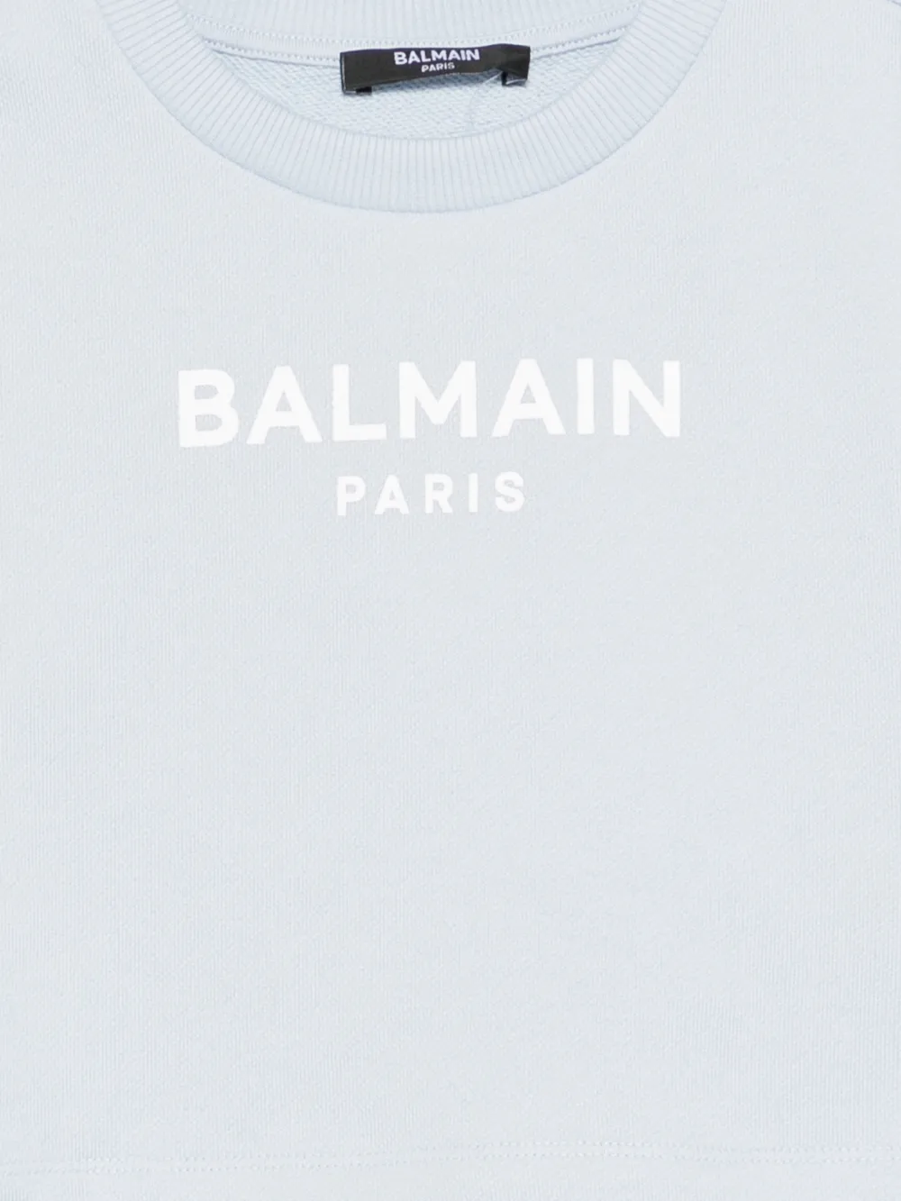 Balmain Kids T-shirt met logoprint Blauw