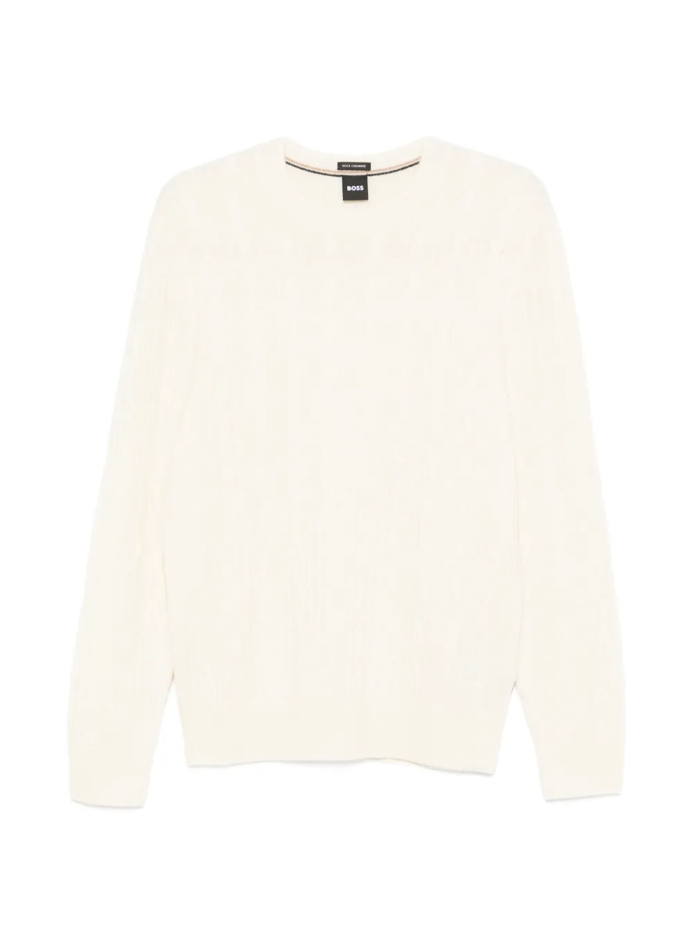 BOSS cable-knit crew-neck sweater - Toni neutri