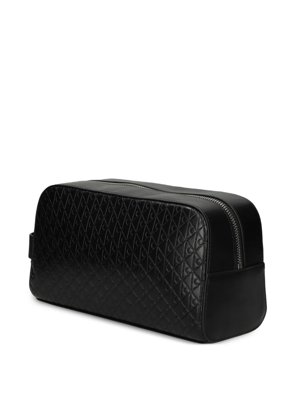  Calvin Klein Embossed-pattern Zip Wash Bag - Black 