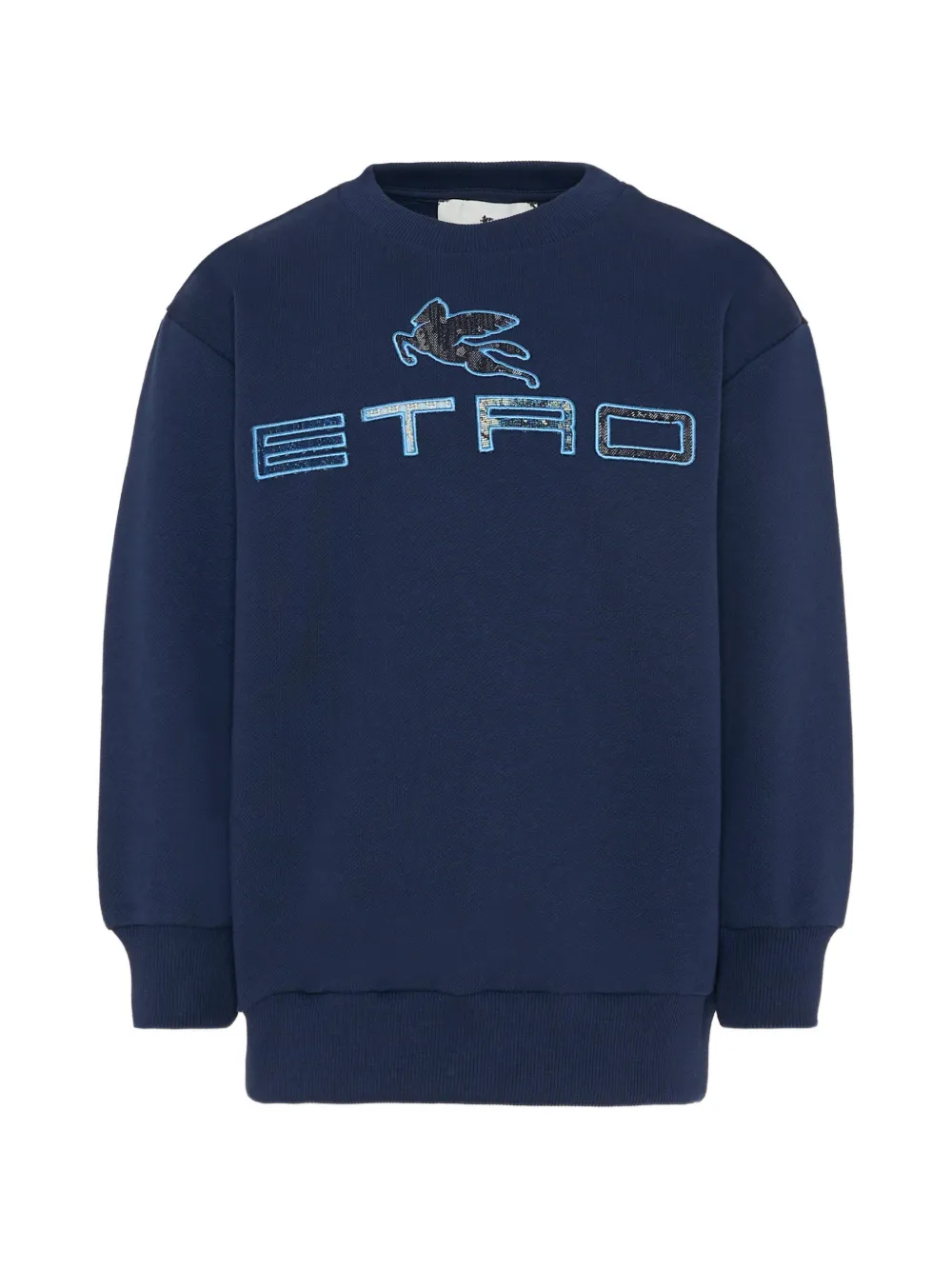 Etro Kids' Logo Crew-neck Sweater In Blue
