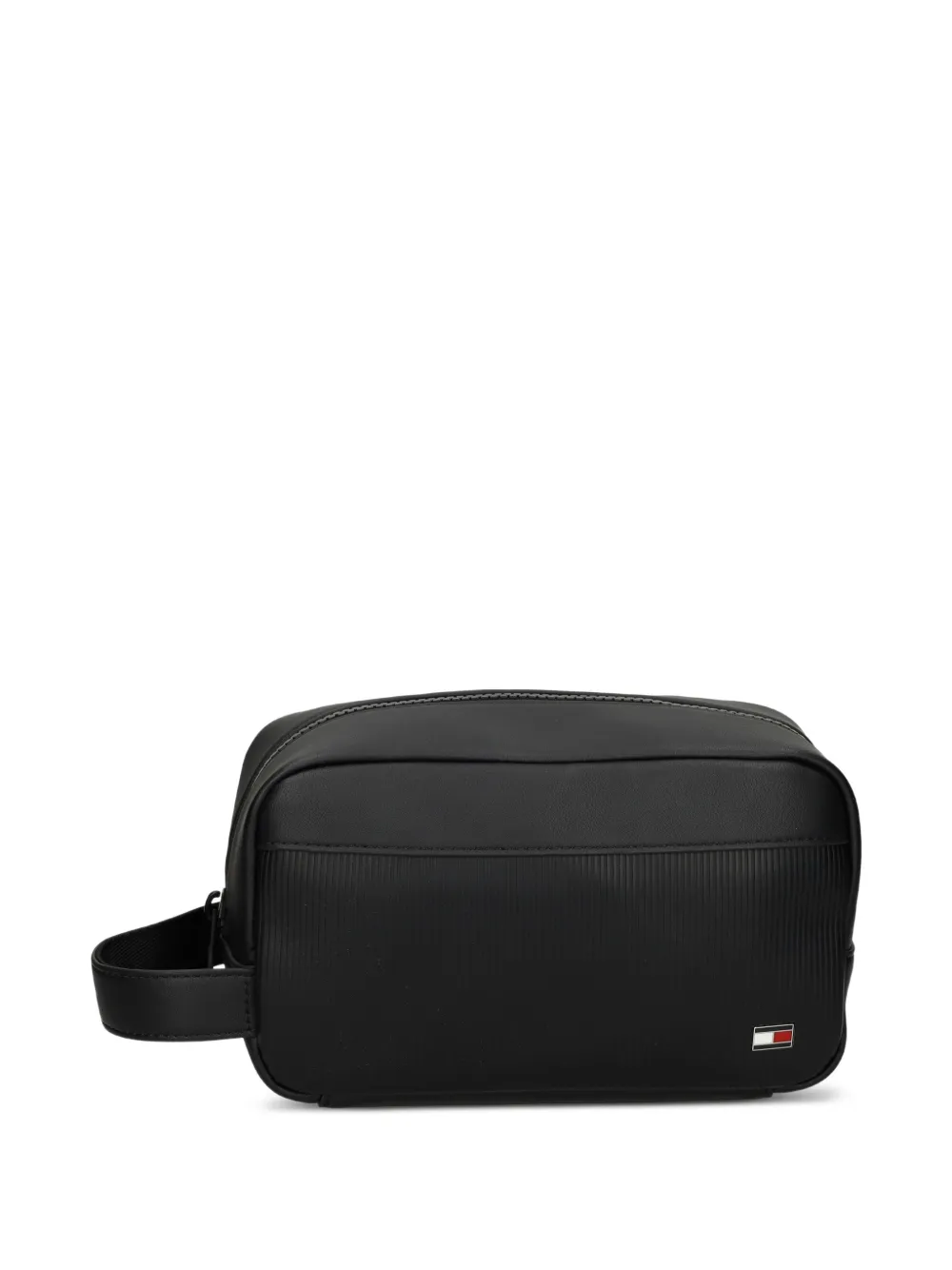 Tommy Hilfiger ribbed zip wash bag - Schwarz