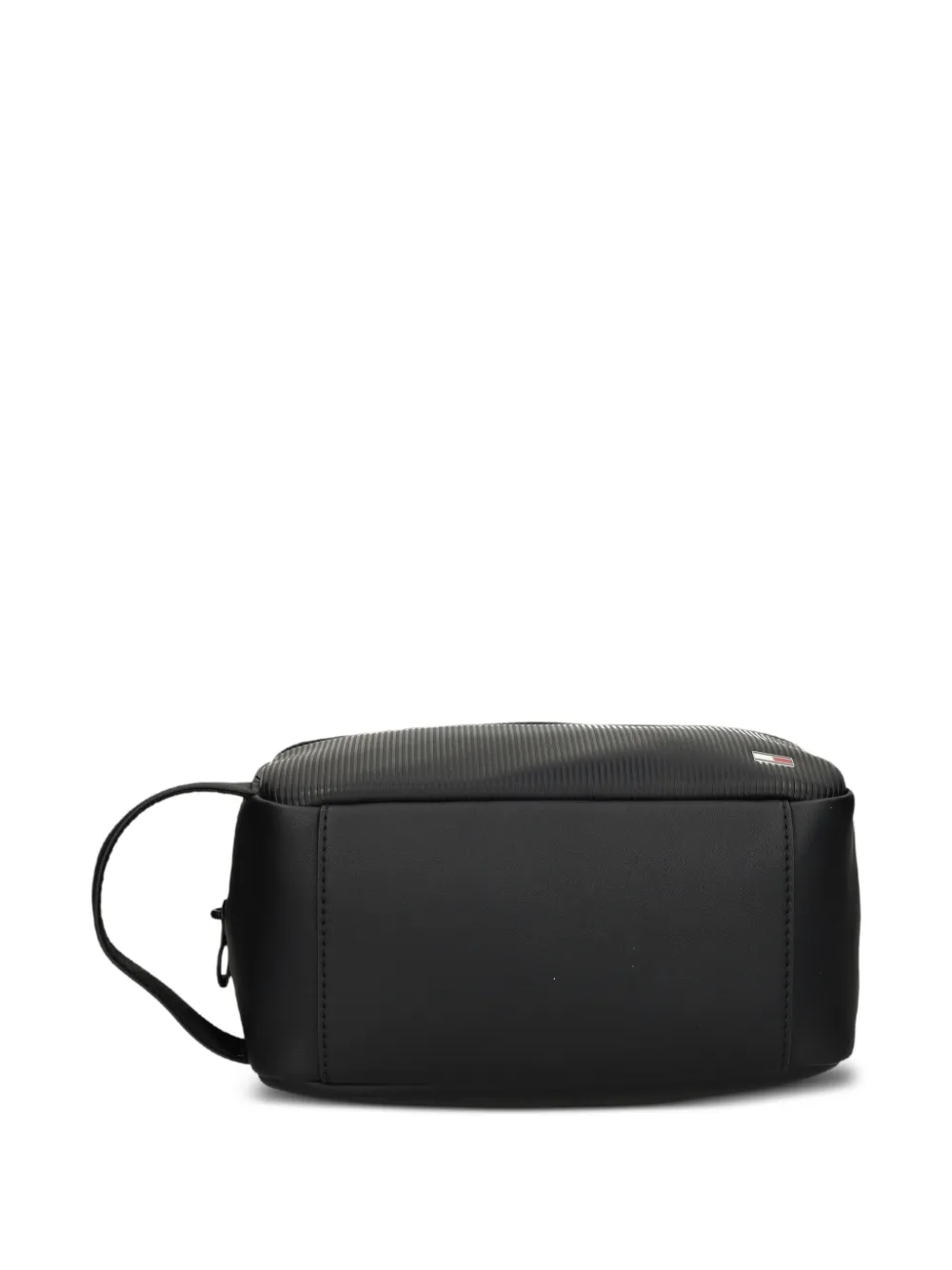 Tommy Hilfiger Geribbelde toilettas met rits Zwart