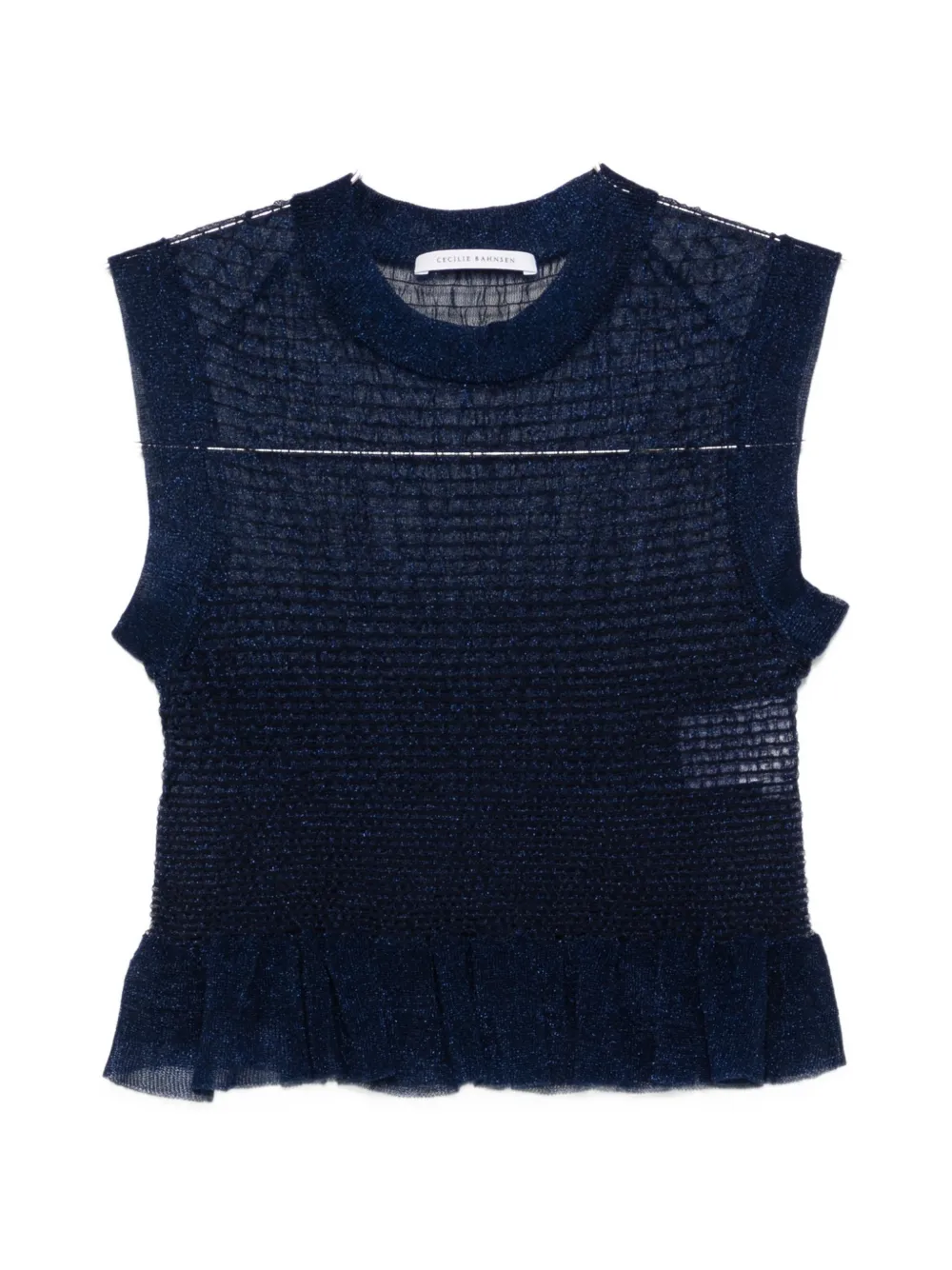 Cecilie Bahnsen ruffled knit top - Blu
