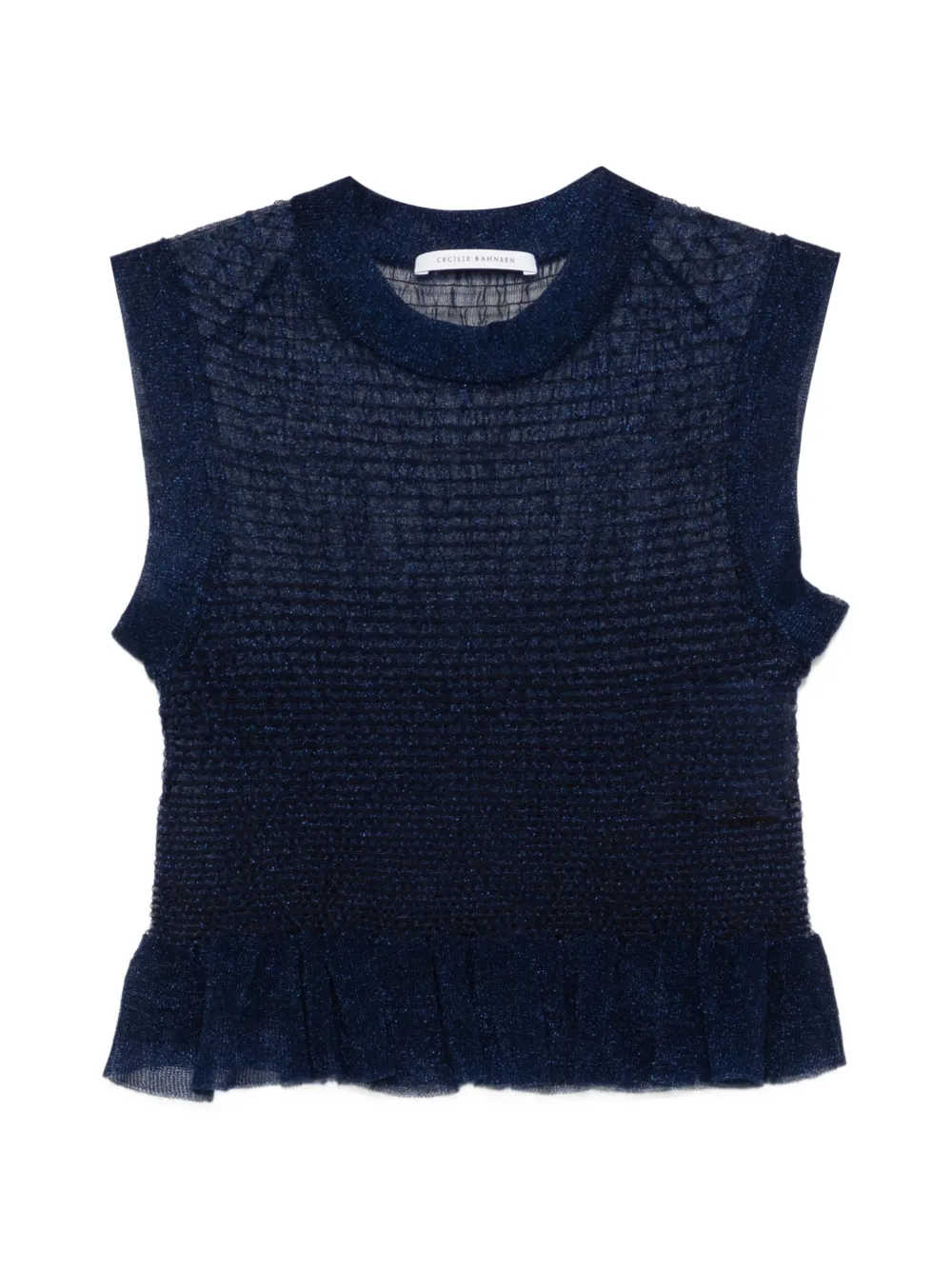 Cecilie Bahnsen ruffled knit top - Blu
