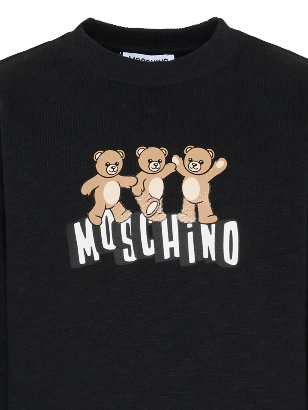 Moschino Kids Trui met ronde hals en logo Zwart