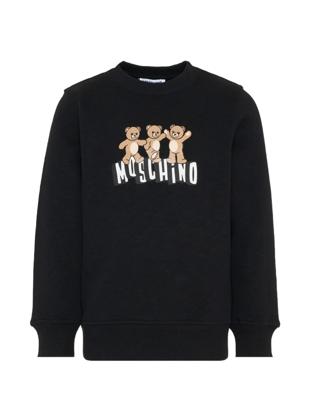 Moschino Kids bear logo crew-neck sweater - Nero