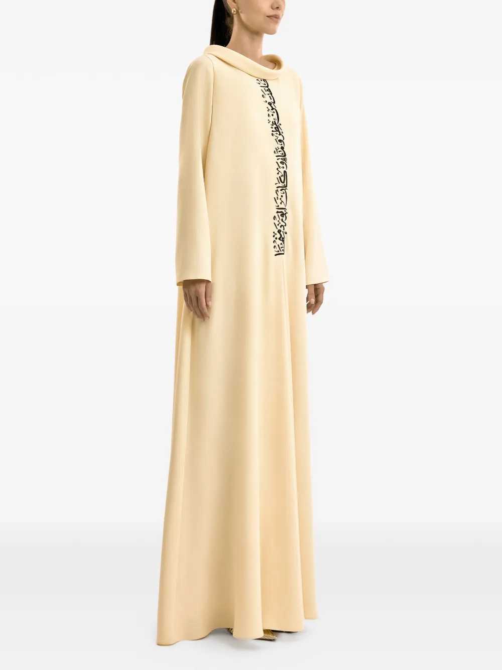 Gemy Maalouf Tuniek met geborduurde kalligrafie Beige