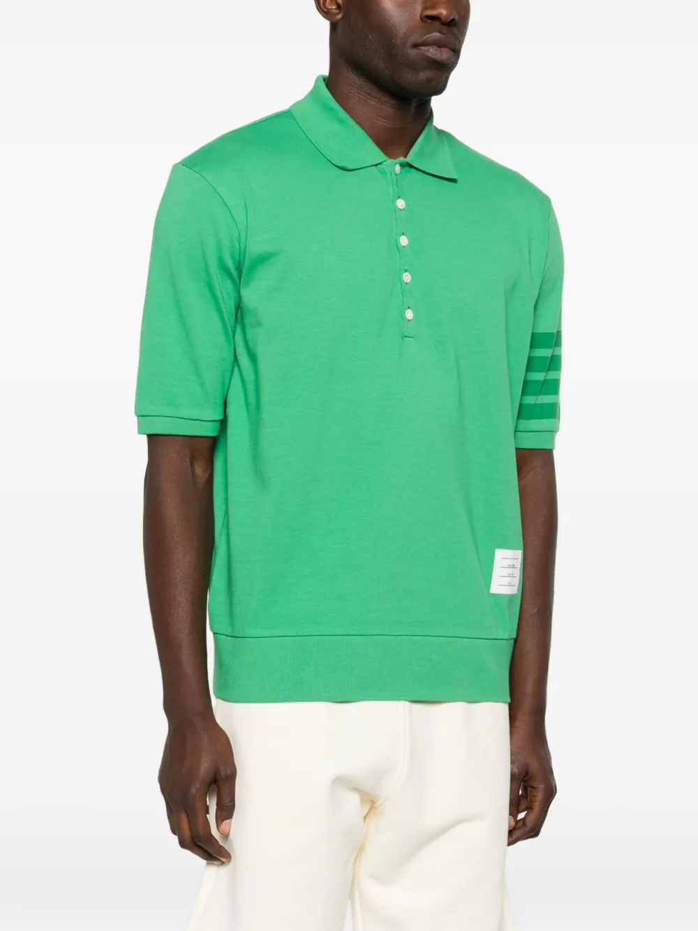 Thom Browne Poloshirt met gestreept-detail Groen