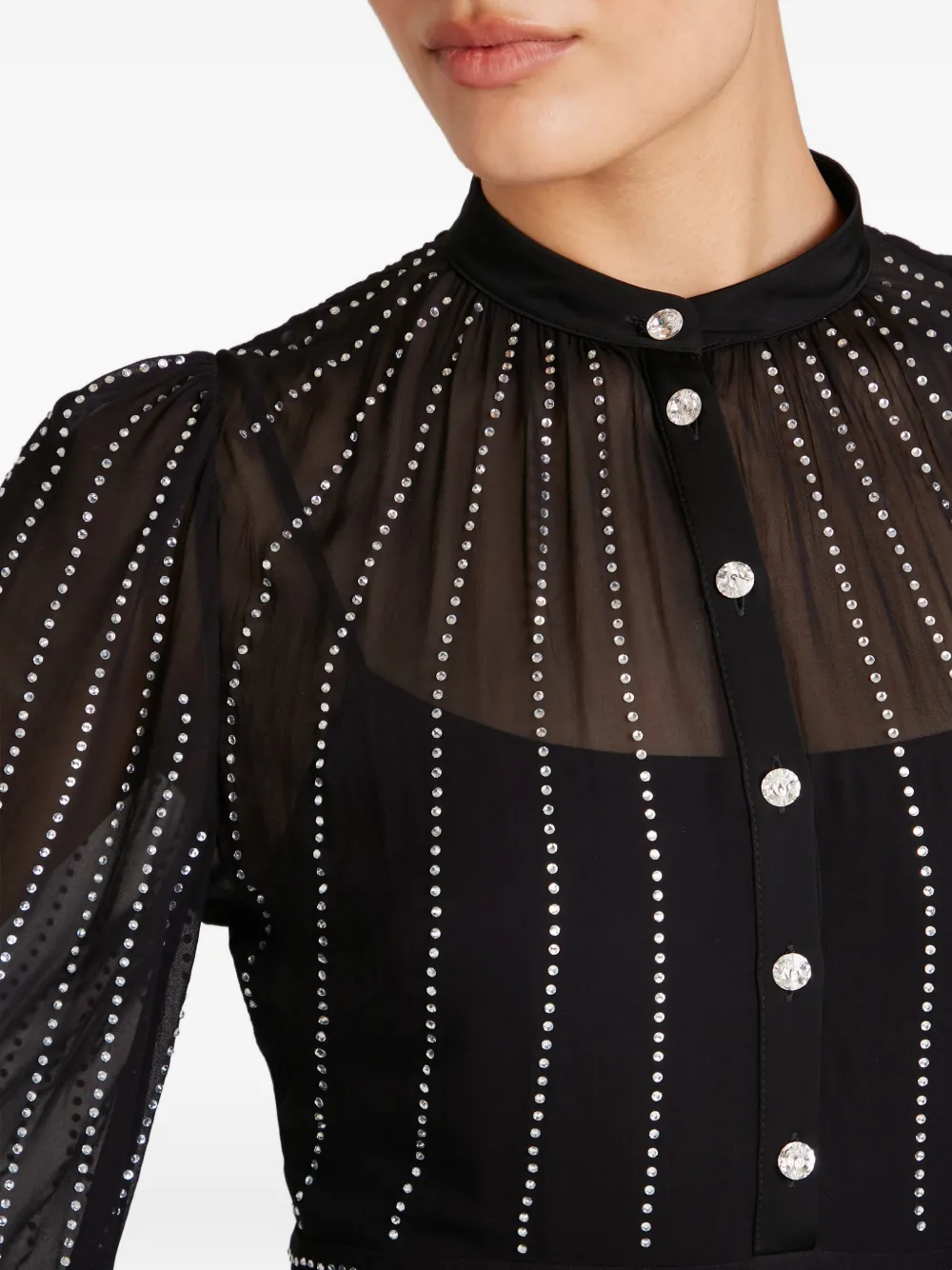 Villanelle Buttoned Embellished Maxi Dress