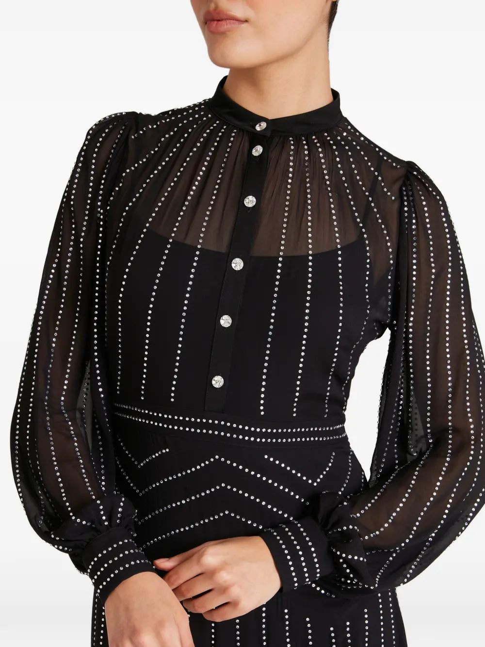 Villanelle Buttoned Embellished Maxi Dress