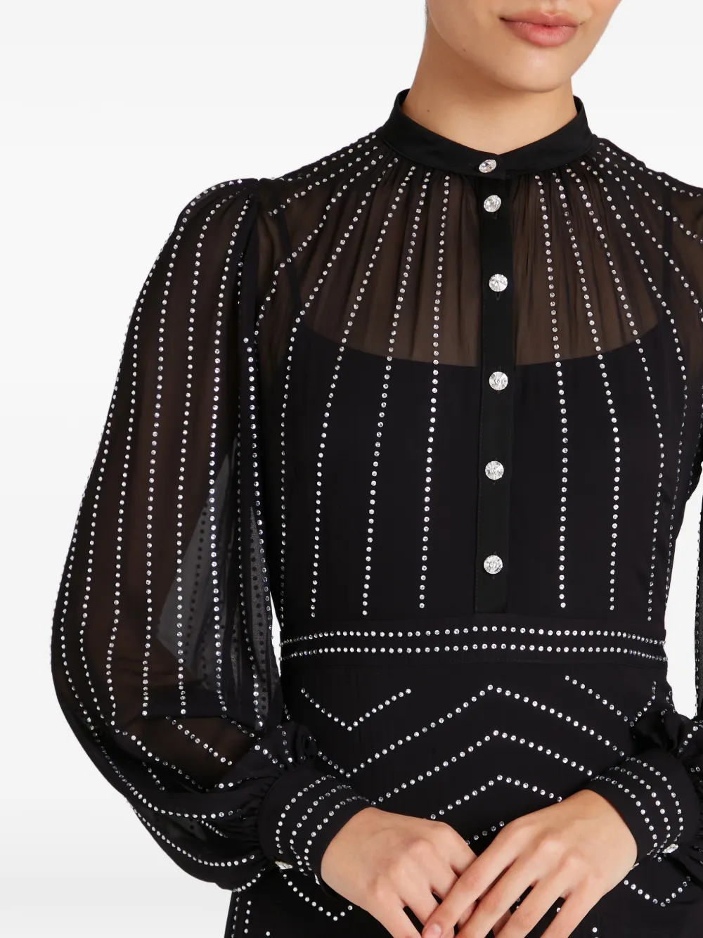 Villanelle Buttoned Embellished Maxi Dress