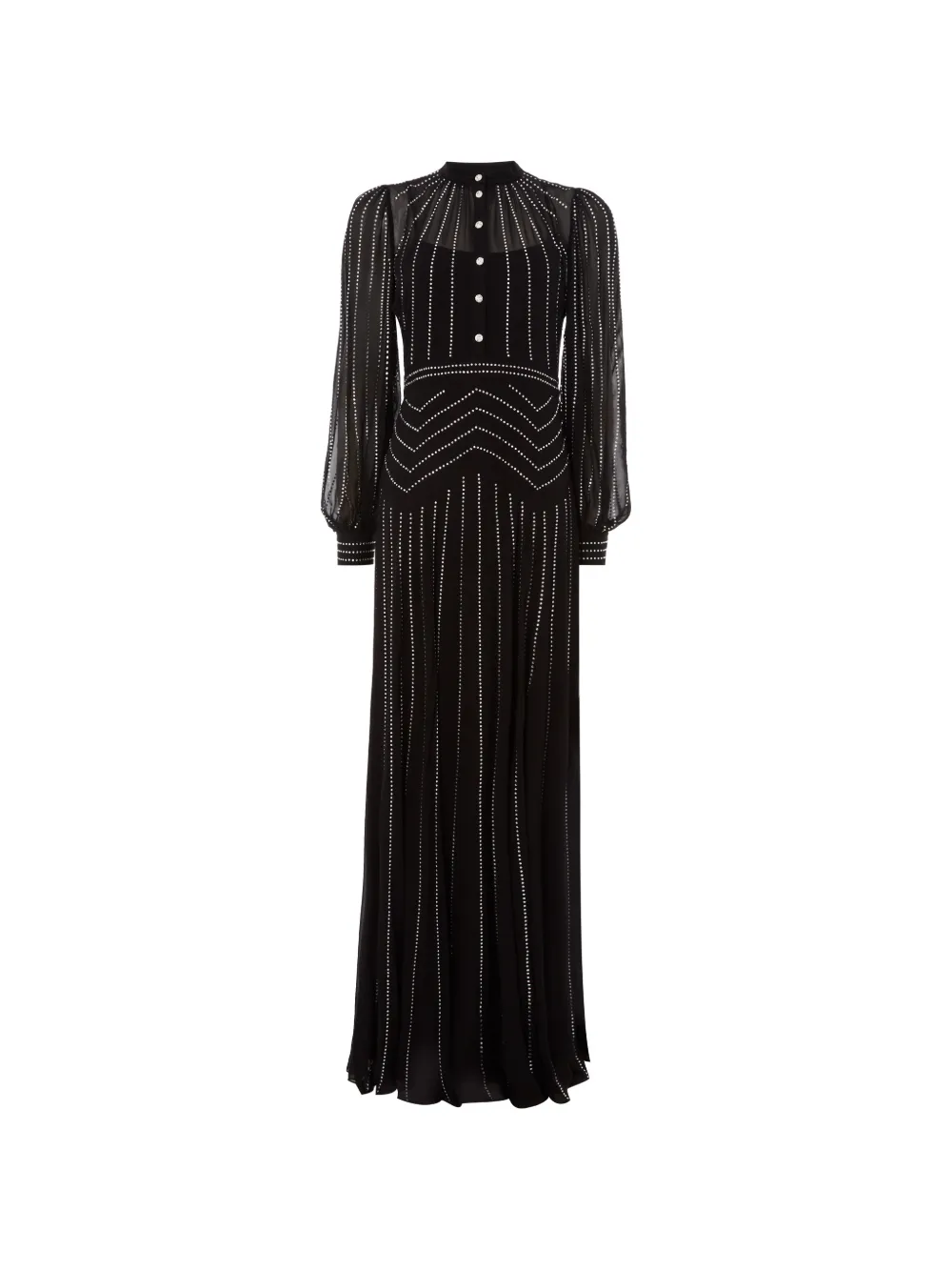Temperley London Villanelle buttoned embellished maxi dress - Nero