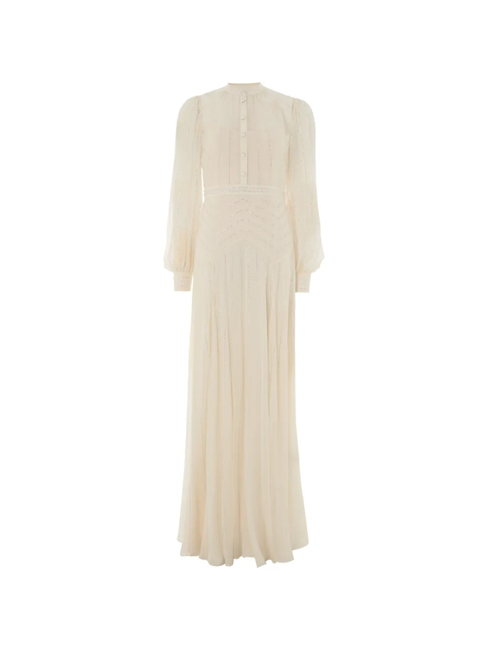 Temperley London Villanelle buttoned long-sleeve maxi dress - Toni neutri