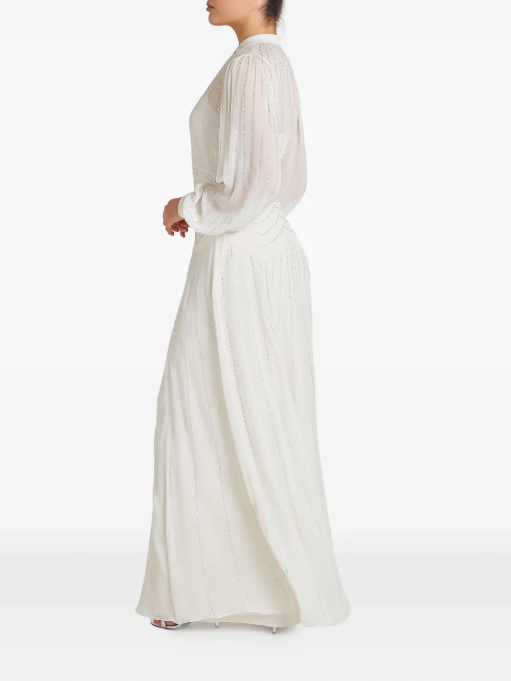 Villanelle Buttoned Long-Sleeve Maxi Dress