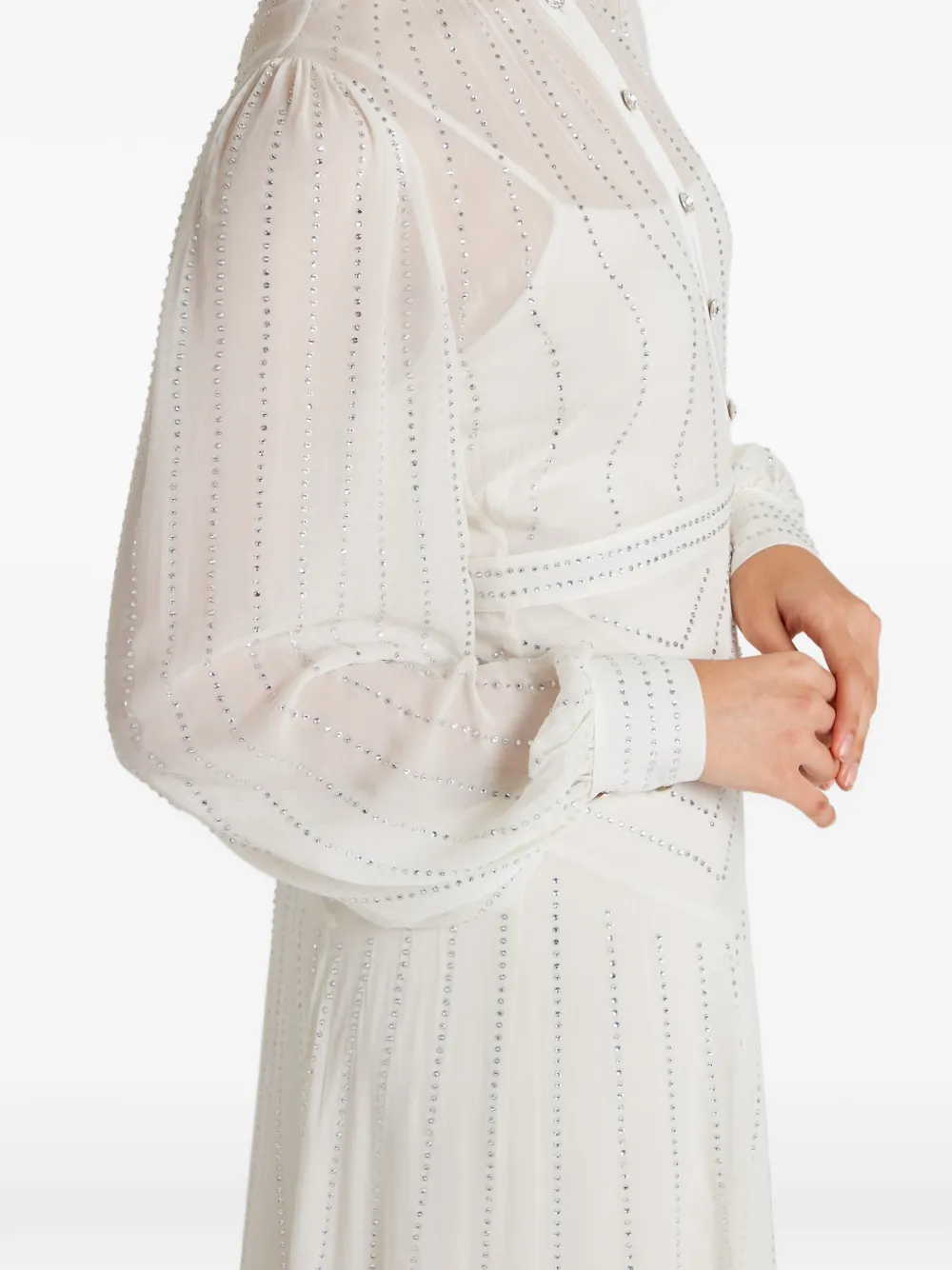 Villanelle Buttoned Long-Sleeve Maxi Dress