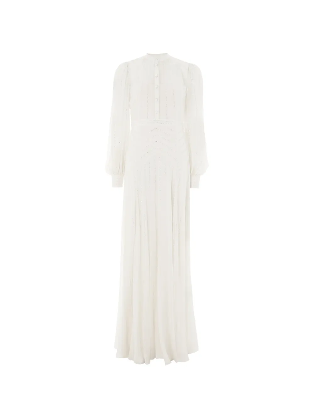 Temperley London Villanelle buttoned long-sleeve maxi dress - Toni neutri