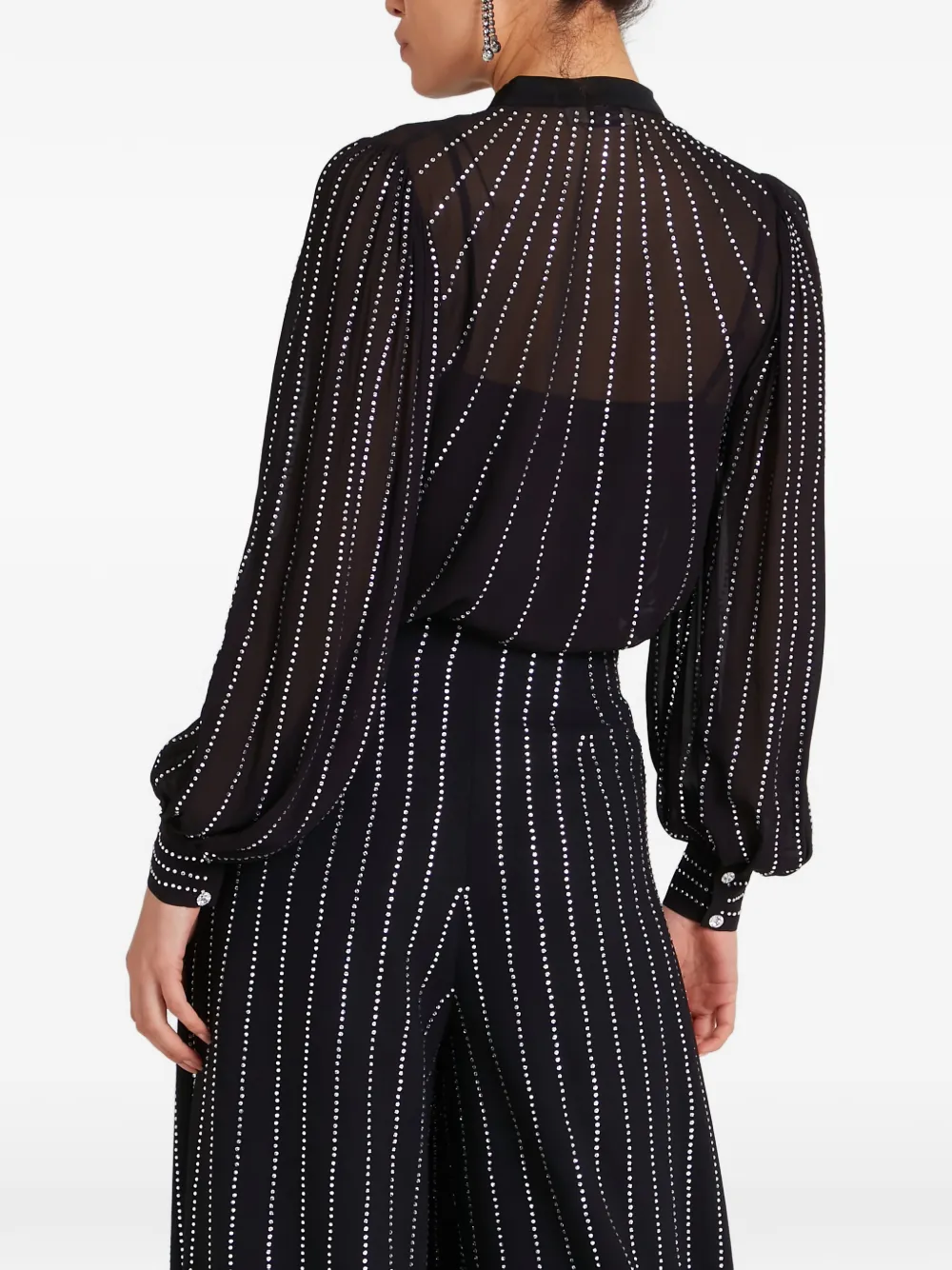 Temperley London Villanelle blouse met stras Zwart