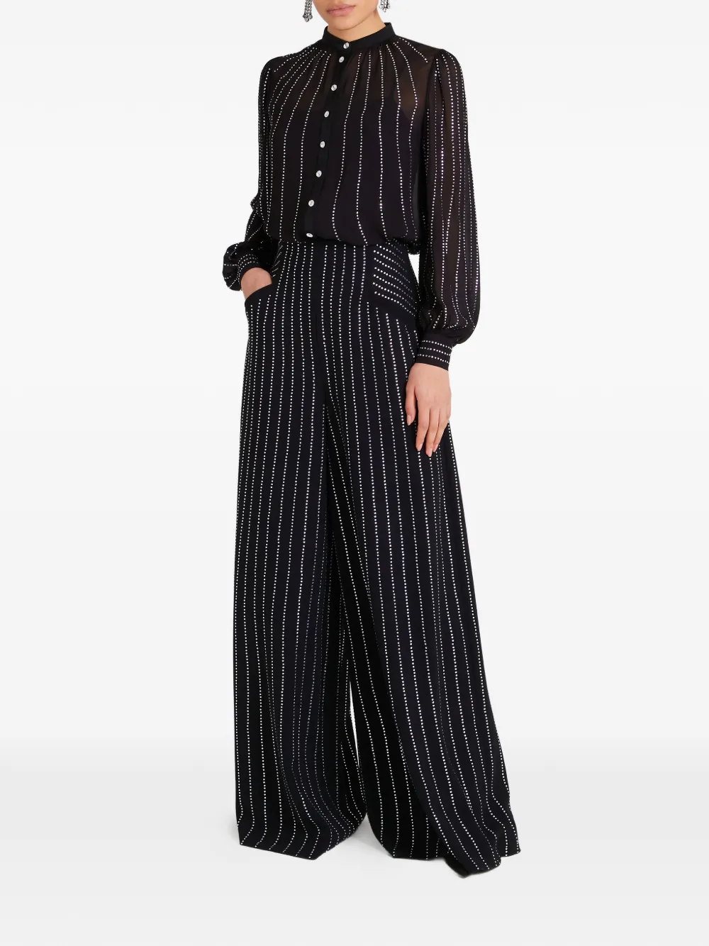 Temperley London Villanelle rhinestone shirt - Zwart