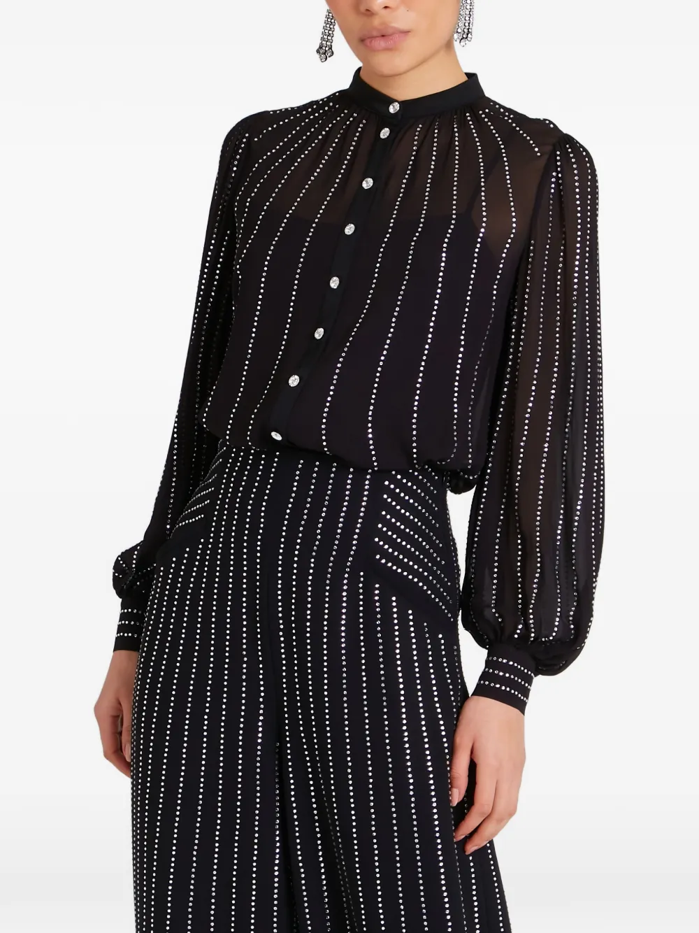 Temperley London Villanelle blouse met stras Zwart