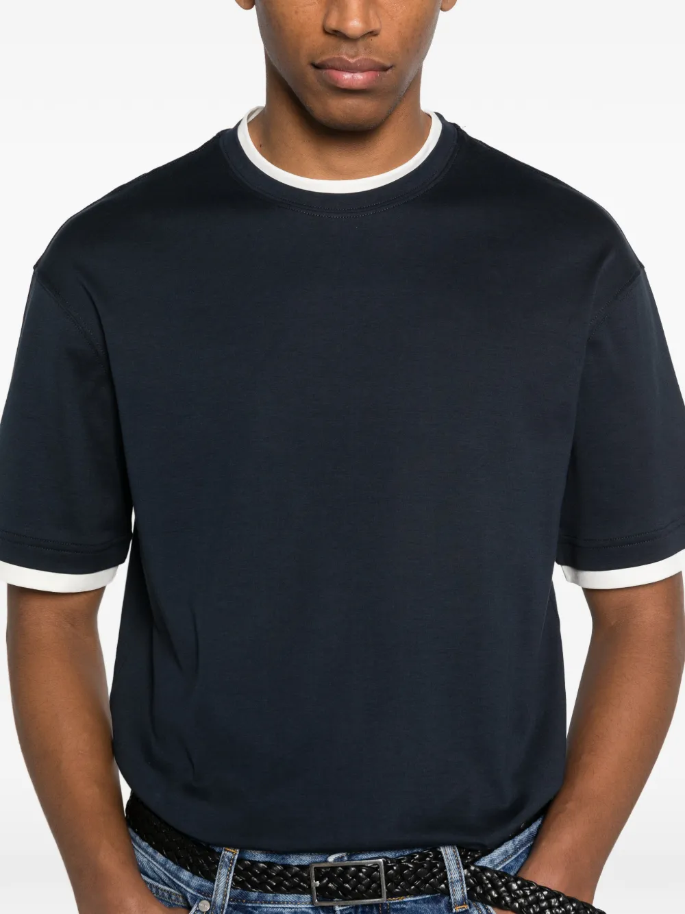 Lardini T-shirt met contrasterende afwerking Blauw