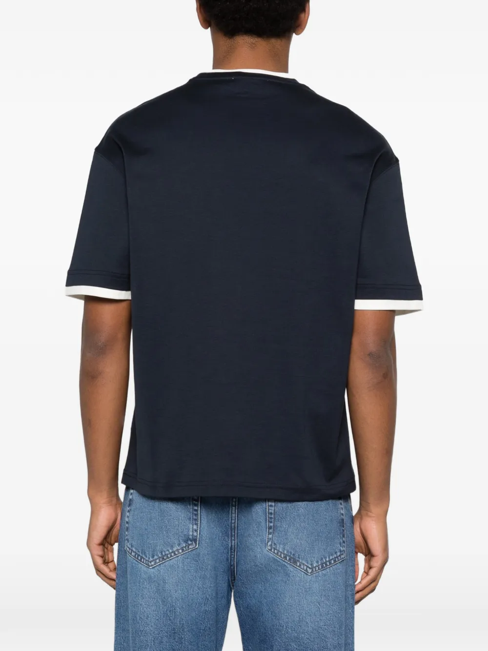 Lardini T-shirt met contrasterende afwerking Blauw