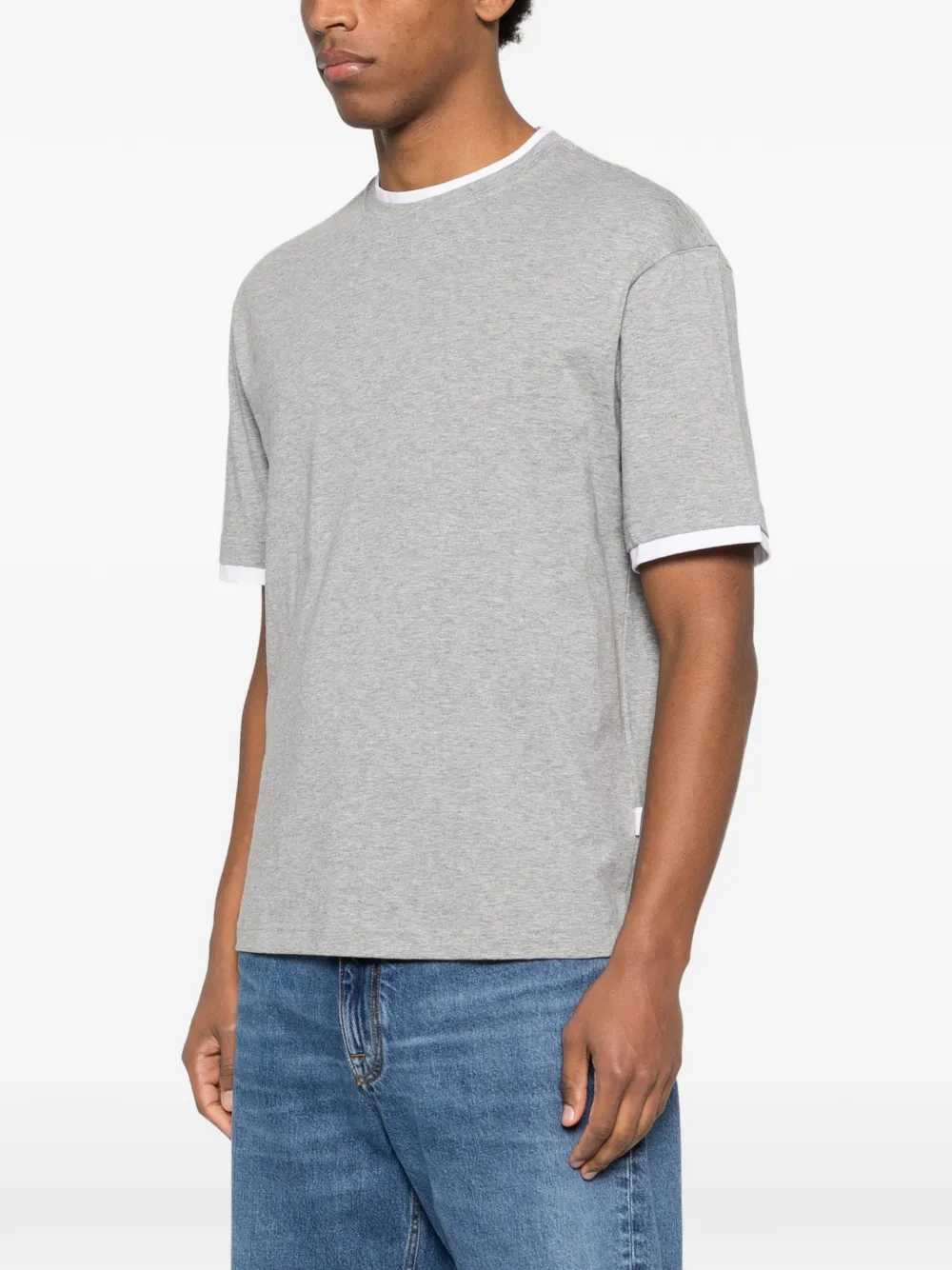 Lardini T-shirt met contrasterende afwerking Grijs