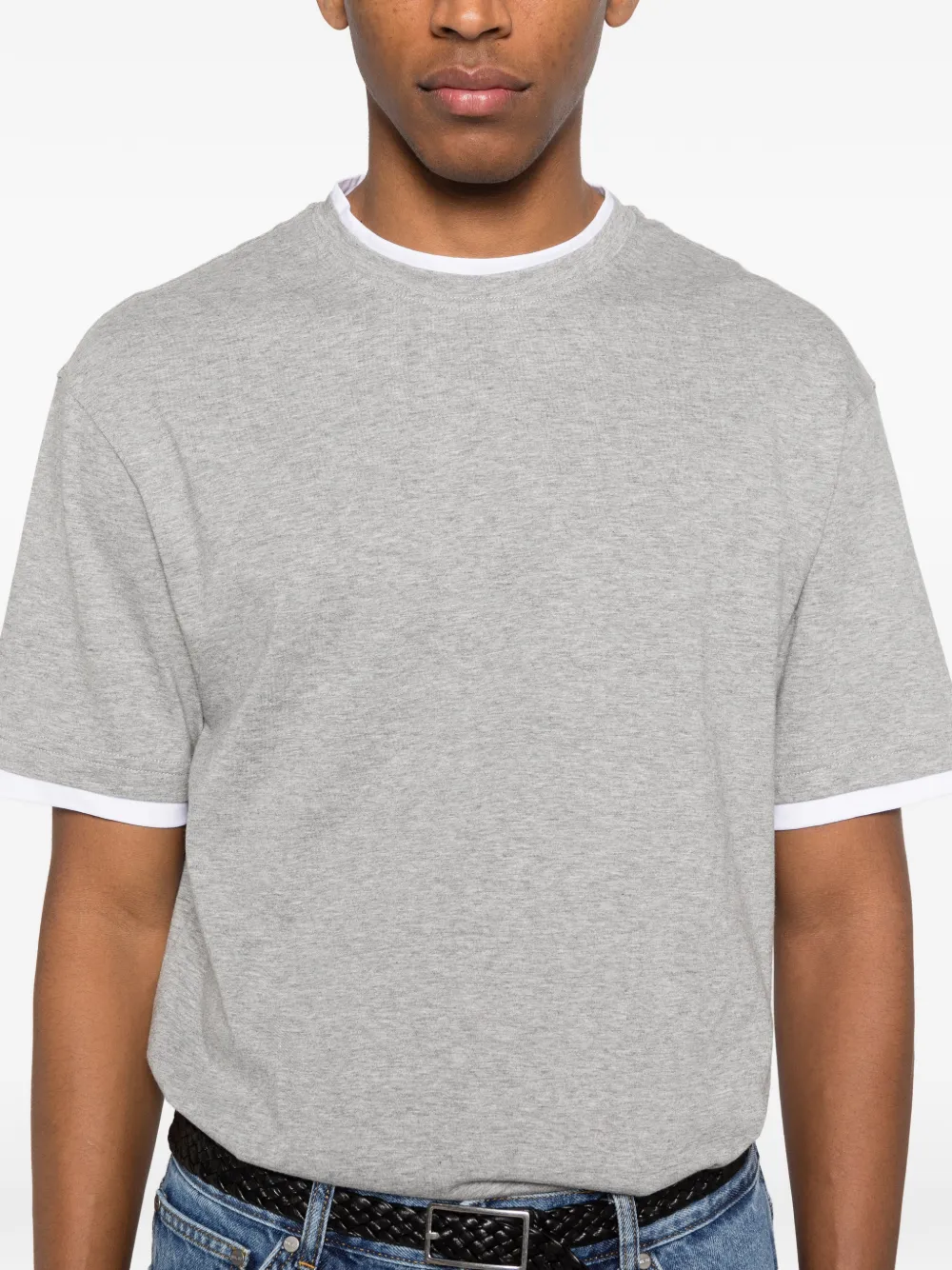 Lardini T-shirt met contrasterende afwerking Grijs