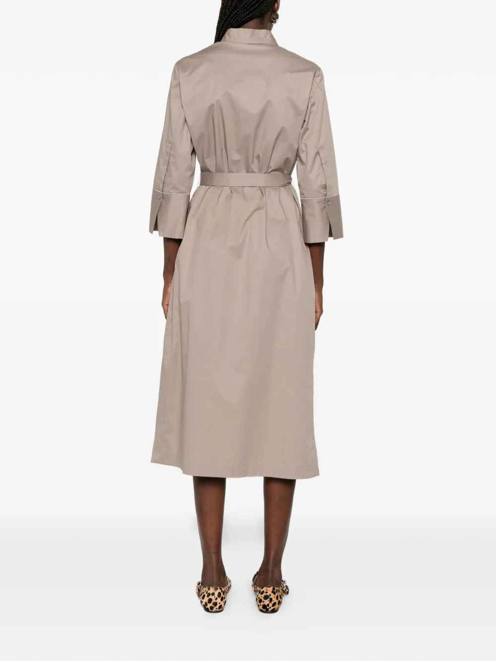 Chest-Pockets Belted Dress