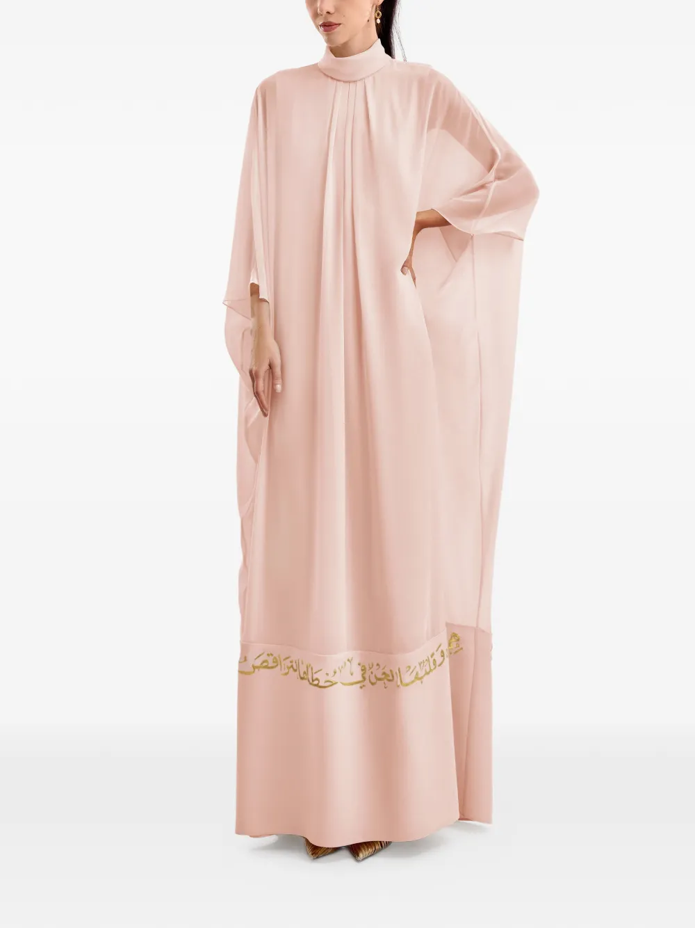 Gemy Maalouf calligraphy hem kaftan - Rosa