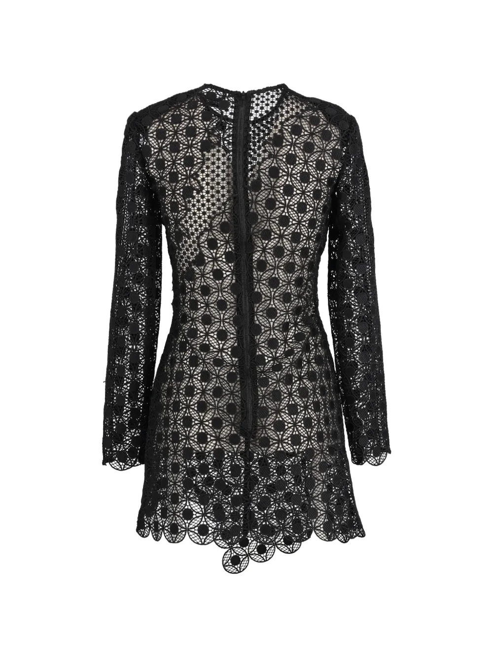 Self-Portrait laced asymmetrical dress - Zwart