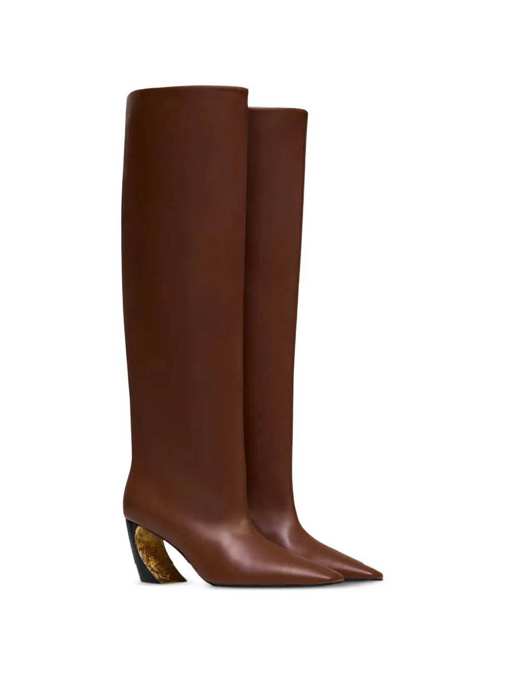 Vanda Novak Venus knielaarzen met hoge hak Bruin