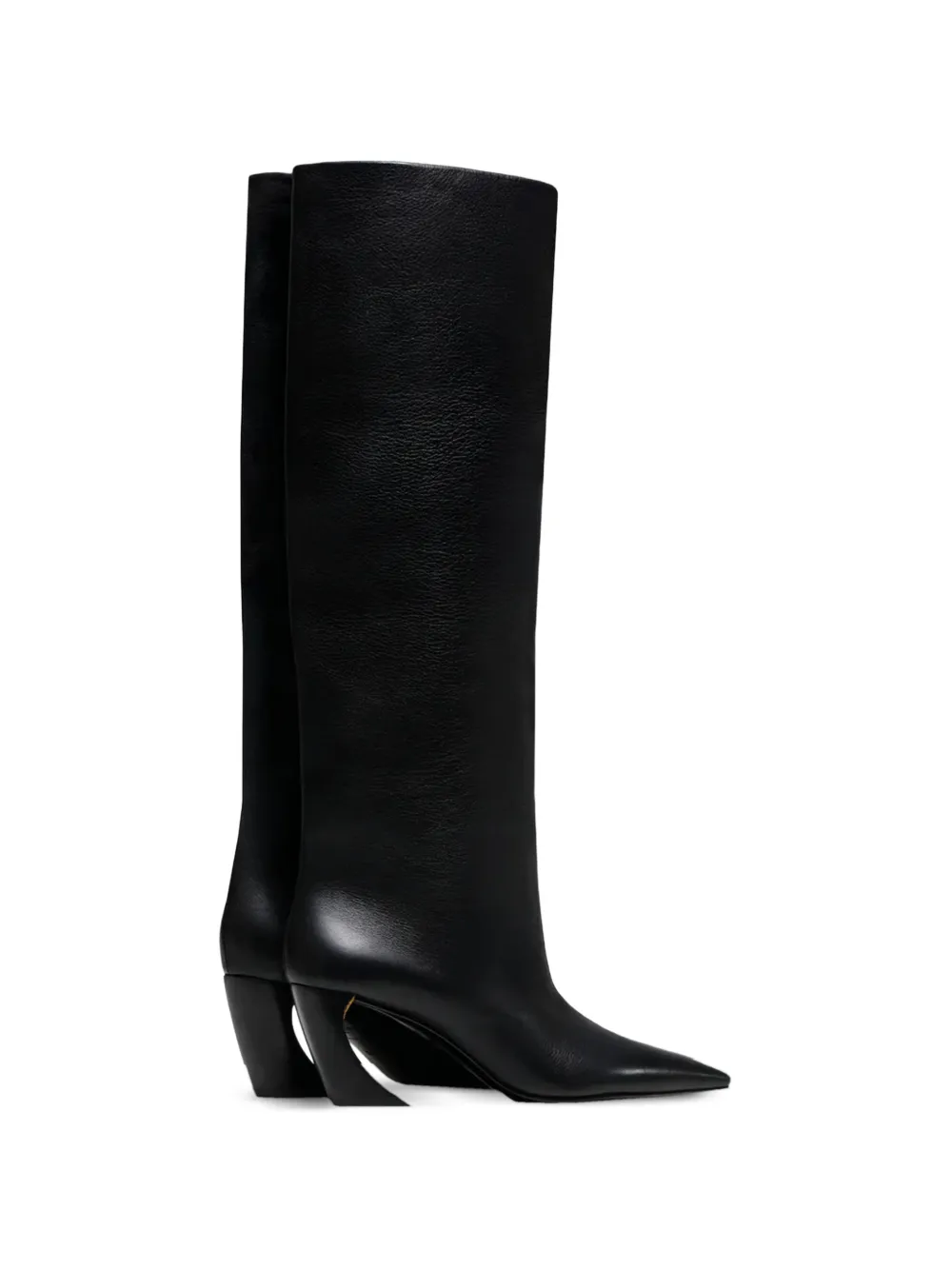 Vanda Novak Venus knielaarzen met bewerkte hak Zwart