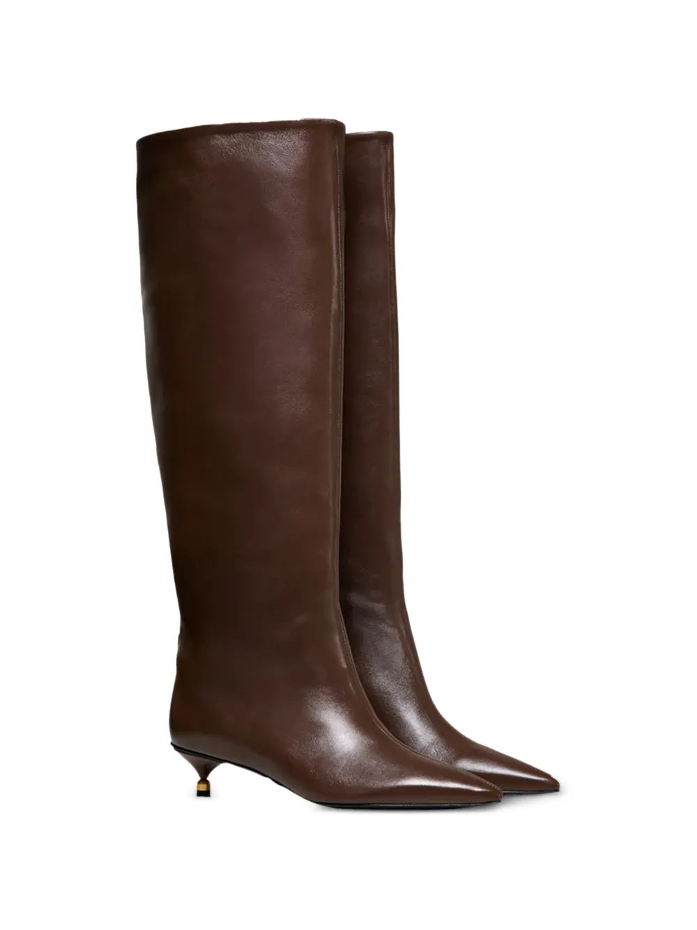 Vanda Novak Lisa knielaarzen met hoge hak Bruin