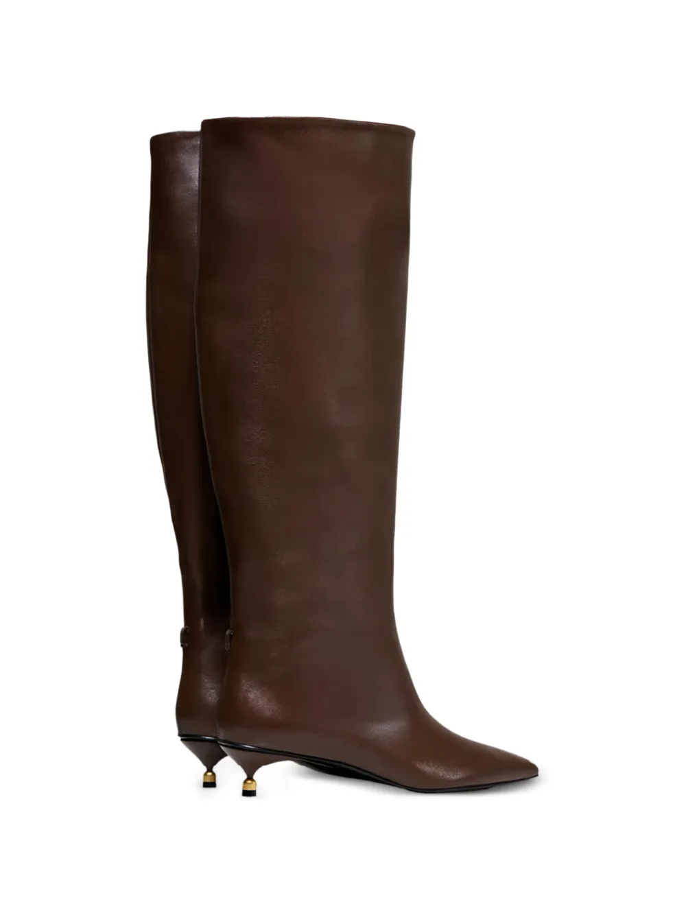 Vanda Novak Lisa knielaarzen met hoge hak Bruin