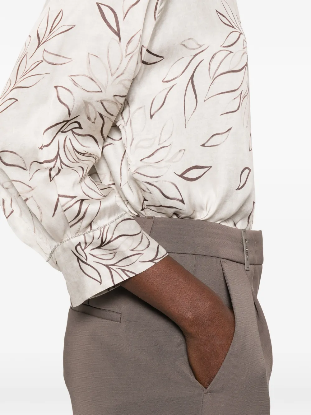 Peserico Blouse met bloemenprint Beige