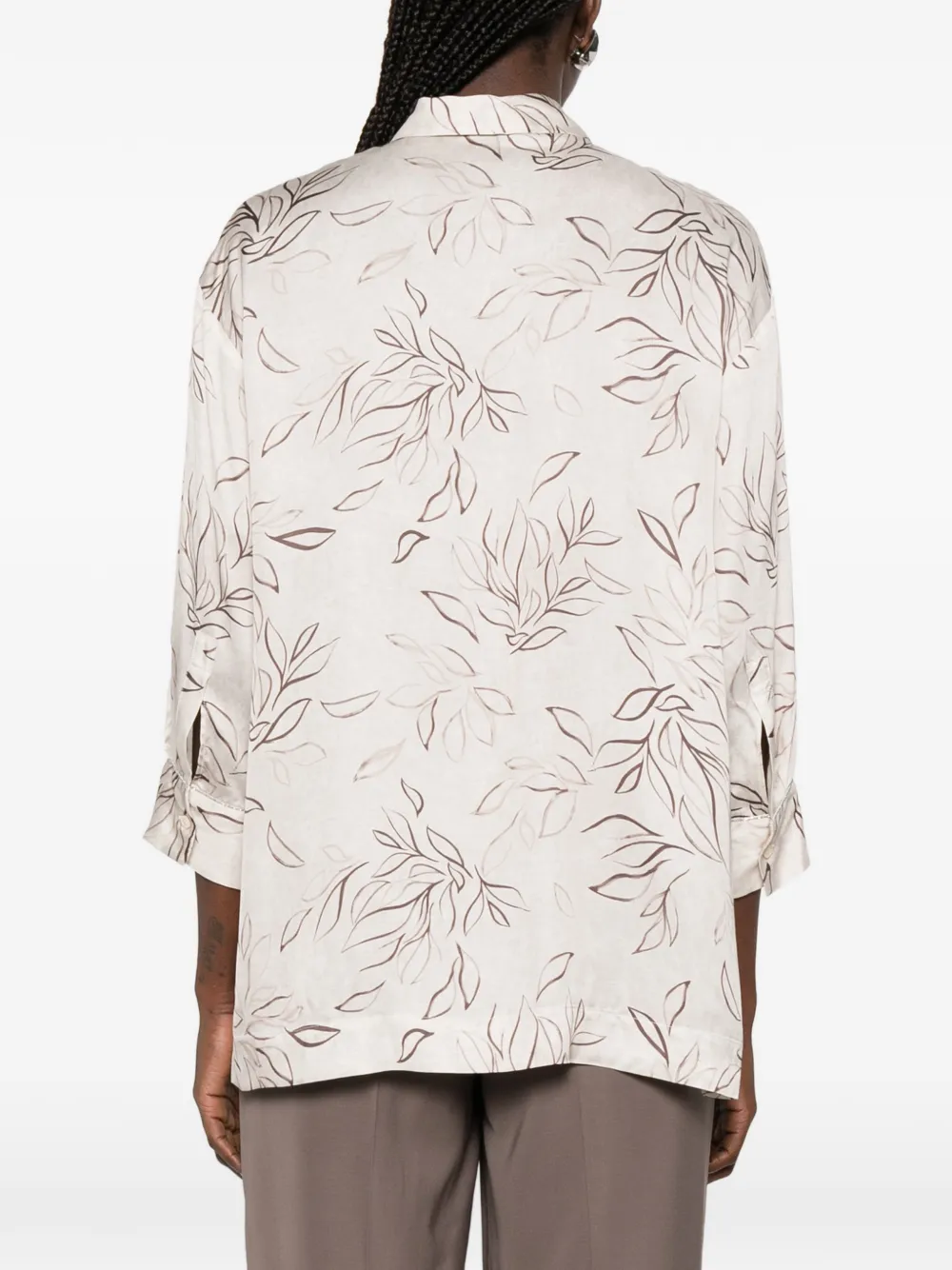 Peserico Blouse met bloemenprint Beige