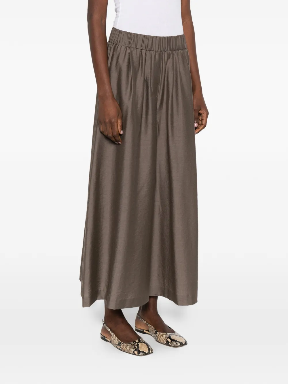 Peserico Broek met elastische tailleband Bruin