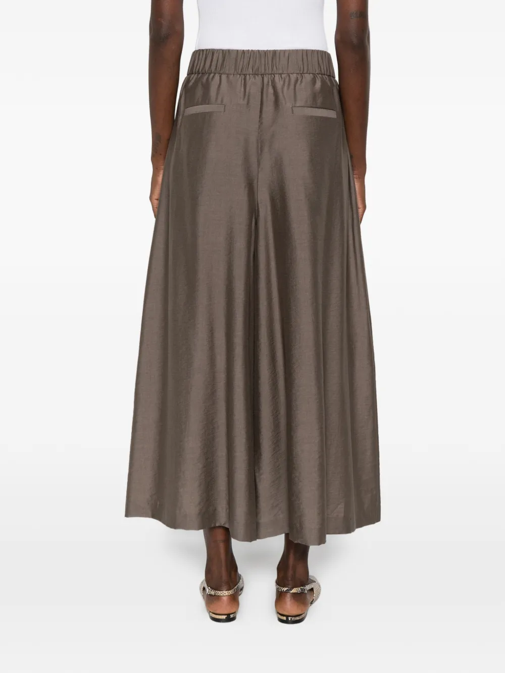 Peserico Broek met elastische tailleband Bruin