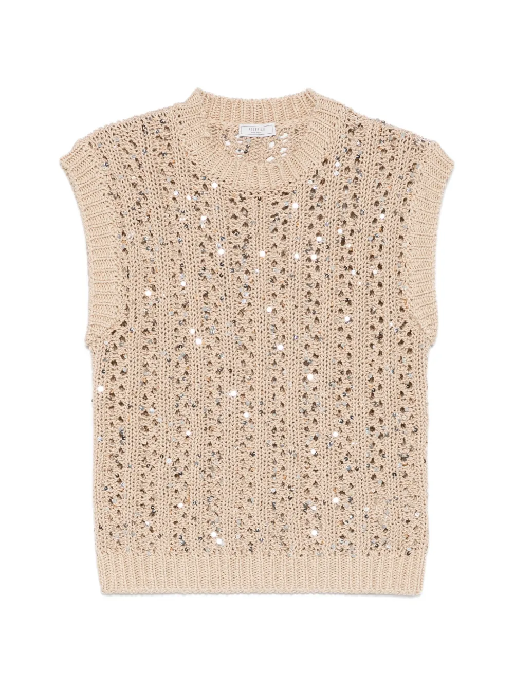 Peserico Sequin-embellished Vest In Neutral