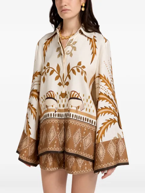 VASILIKI Bela Fonte wide-sleeved patterned blouse
