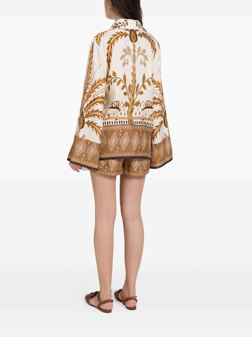 VASILIKI Bela Fonte blouse met wijde mouwen Beige