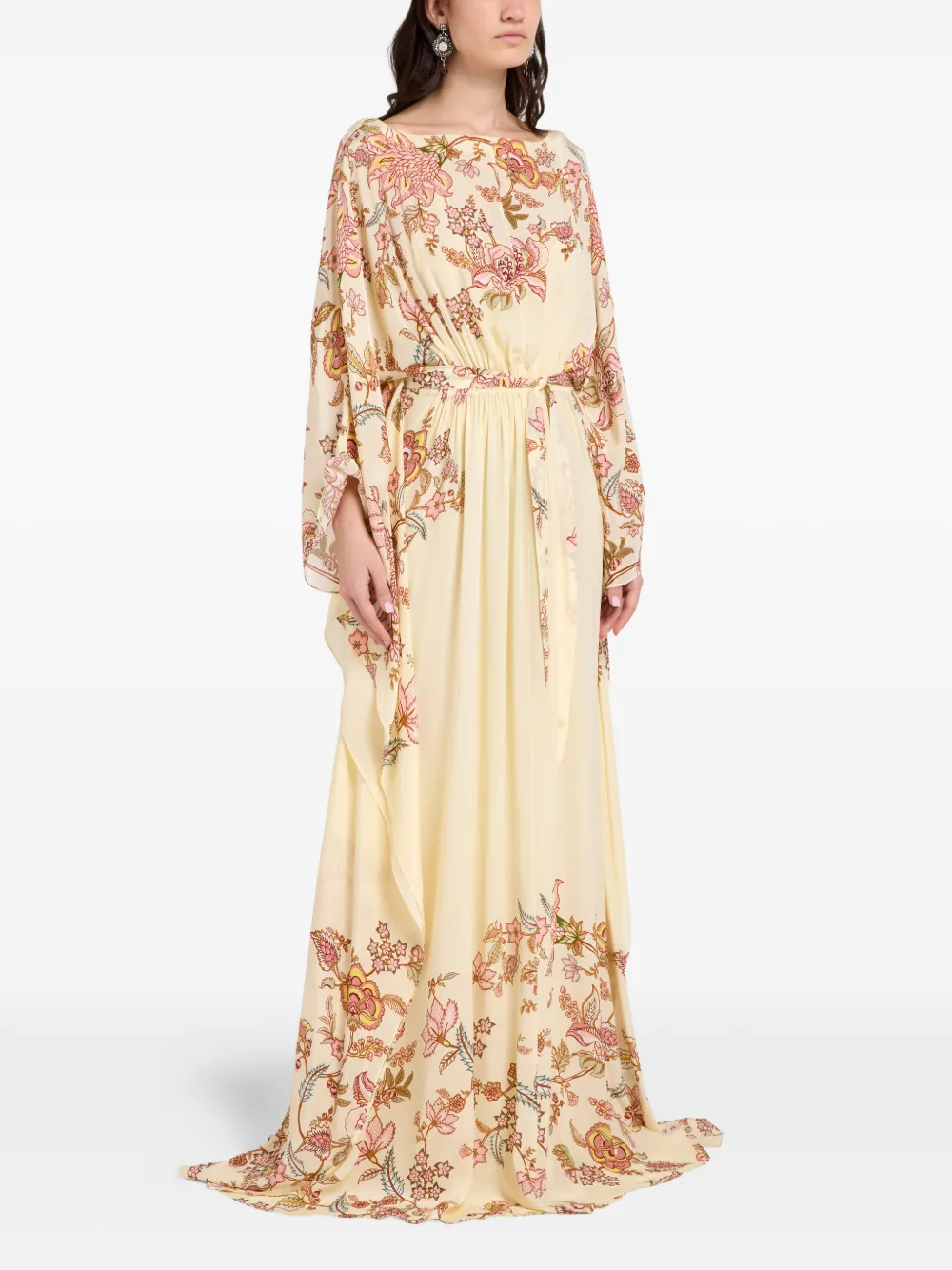 Hemant And Nandita floral belted maxi dress - Toni neutri