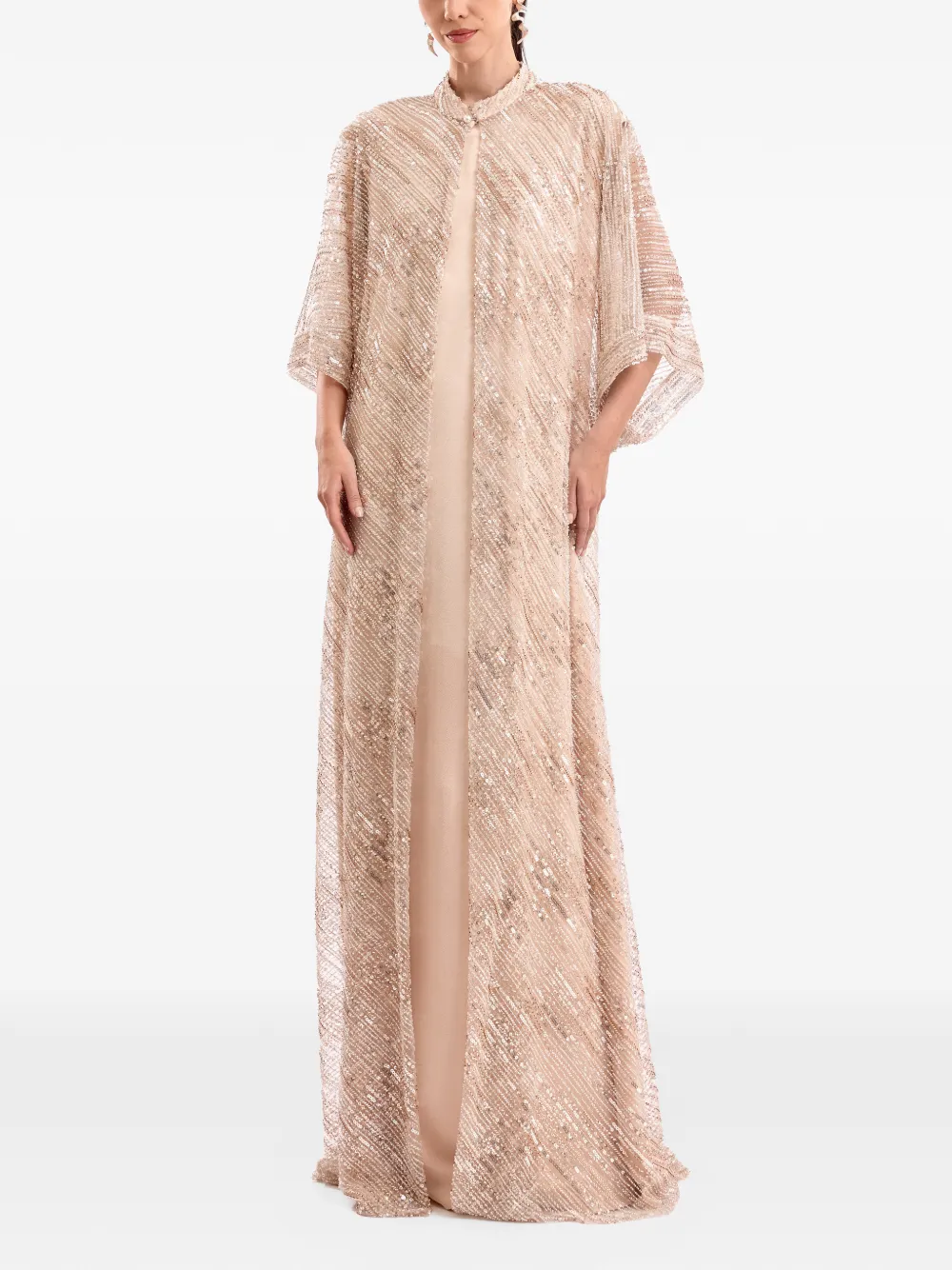 Gemy Maalouf Caftano con paillettes - Rosa