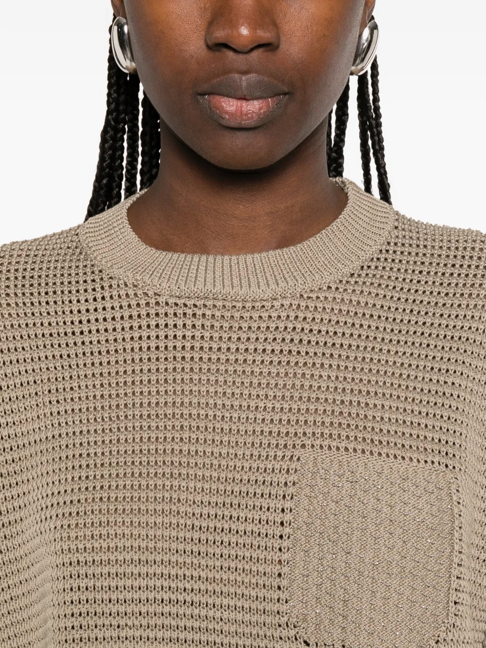 Peserico Trui met metallic detail Beige